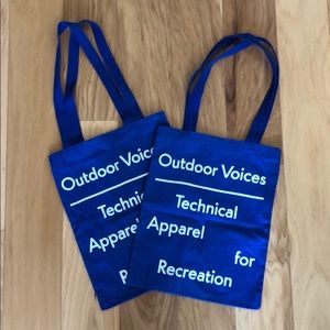 Two Blue Outdoor Voices totes